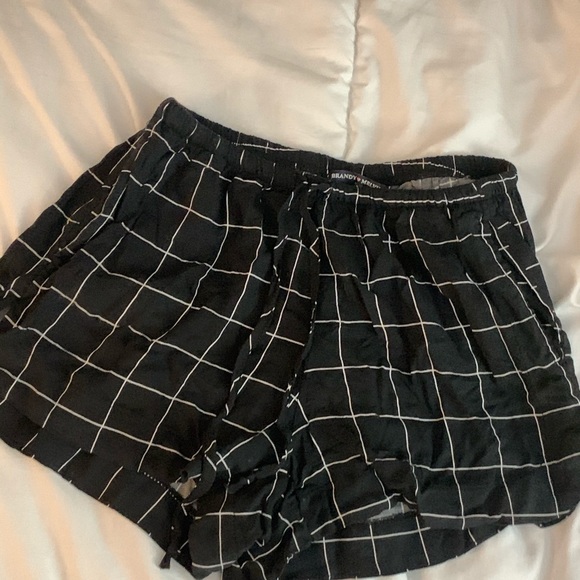 Brandy Melville Black Grid Eve Drawstring Shorts - Picture 4 of 10